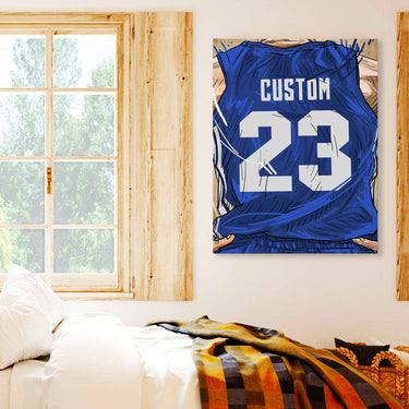 North Corolina Jersey Custom Canvas Print Wall Art for Boy Girl Men Women Basketball Personalized Canvas Art